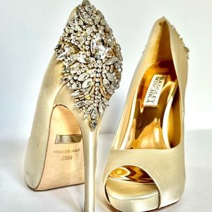 Badgley Mischka Kiara Crystal Black open toe pump